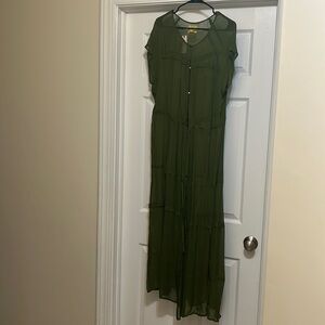 Green Anthropologie Duster